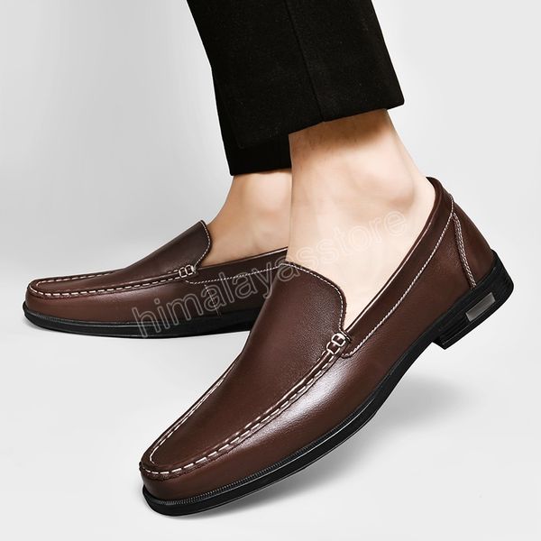 Mocassins en cuir véritable pour hommes, chaussures décontractées, nouvelle tendance, mocassins faits à la main, chaussures de conduite confortables, confortables à enfiler, chaussures pour homme