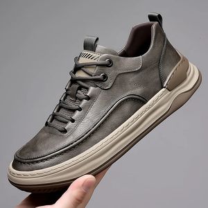 Echte lederen heren schoenen luxe merk Casual schoenen veterhoens sneakers Italiaanse ademende Teniz Sport Shoes Skateboard Shoe 240329