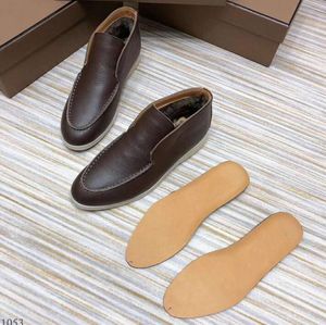 Véritable pour hommes en cuir pour femmes chaussures de robe de fourrure d'hiver concepteur décontracté ouvre marche plates mocassins plus taille 45 46