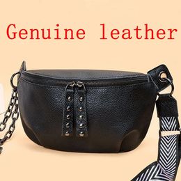 Echt Leer Maan Borst Tas voor Vrouwen Luxe Merk Crossbody Sac Vrouwelijke Zachte Koeienhuid Schouder Messenger Bags Taille Packs 240110