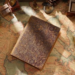 Echt leer Notebook Dagboek Vintage Kladblok Koeienhuid Retro Planner Boek Schets Organisator Vervangbaar Briefpapier Journal 240311