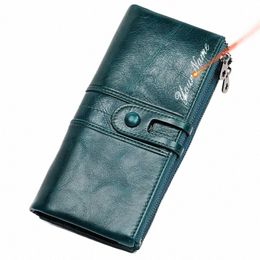 Echt lederen RFID Women LG Wallets naam gravure kaarthouder ritssluiting vrouwelijke portemonnee multifunctionele munten pocket dames portemonnee c2sc#
