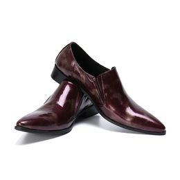 Genuine Leather s Concise Men Men Business Vestido Pointy Negro Boda Formal Aprendible Zapatos básicos Concie Buine Dre Baic Shoe