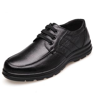 Chaussures plates en cuir véritable pour hommes, décontractées, en cuir de vache, marque d'affaires, souples et confortables, noires, 240223