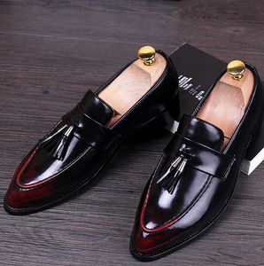 Zapatos de cuero genuino, zapatos de vestir para hombres, zapatos Oxford puntiagudos para hombres, zapatos formales de lujo de diseñador para hombres