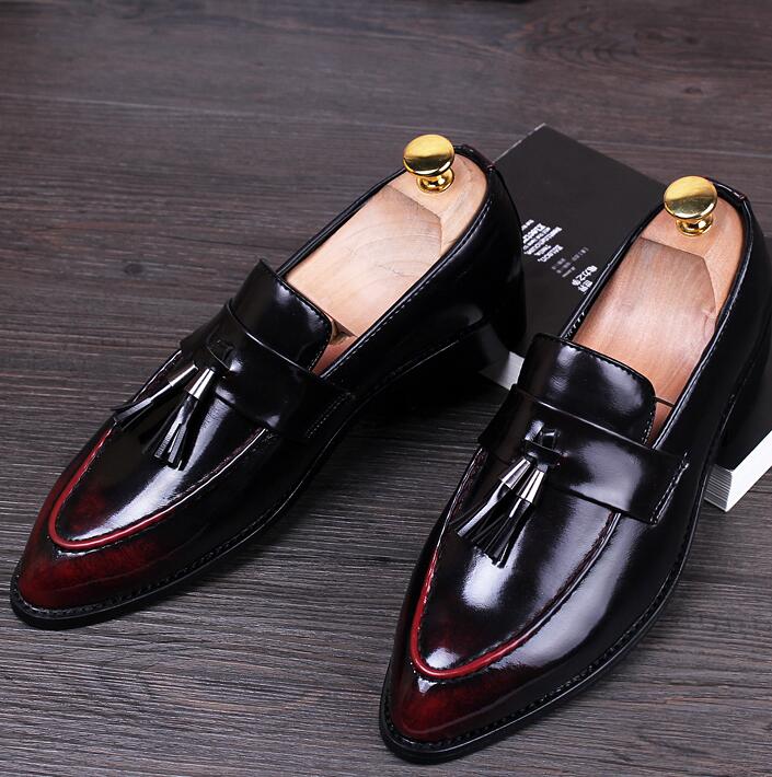 Chaussures en cuir véritable hommes robe chaussure pointue Oxfords chaussures pour hommes sans lacet Designer luxe hommes chaussures formelles