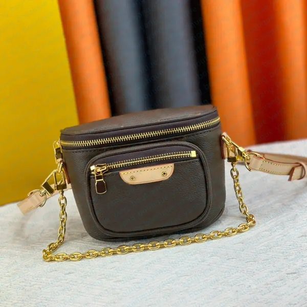 Bolso de hombro de cuero genuino Bolso de mujer Mini cinturón Bolso de pecho Lujos Verano Bolso de mano para mujer Embrague Bolsa de cintura Fanny Pack Diseñador Pochette Crossbody Cuero