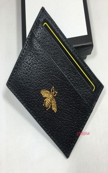 Carteras pequeñas de cuero genuino para mujer, paquete de Banco de abejas de Metal, monedero, tarjetero, titular de la identificación, cartera fina para mujer Poc5926285