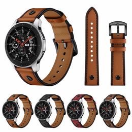 Bracelet en cuir véritable pour Samsung Galaxy Watch3 montre intelligente 46mm bracelet de montre couche de tête bracelet de montre en cuir de vachette 20mm 22mm