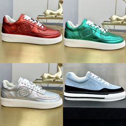 Ontwerpers channelschoenen vrouw Casual schoenen dames Trainers platform Sneaker wit veterplatform Leren heren hardloopschoenen met dikke zolen met doosmaat 35-41