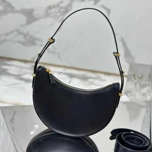 Véritable triangle en cuir demi-lune sac femmes prad luxe blanc sac à main et sac à main hommes mode bandoulière poitrine hobo embrayage sacs fourre-tout