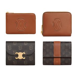 DHgate Porte-cartes en cuir de luxe TRIOMPHES Designer Porte-cartes femme homme mode Porte-monnaie porte-clés pochette porte-clés en gros marron zippy portefeuille étui pour carte d'identité Portefeuilles