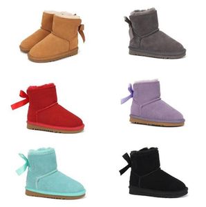 Garçons filles bébé enfants bottes de neige enfants bottes arcs doux confortables moutons en peluche chaudes bottes beaux cadeaux d'anniversaire de Noël