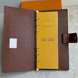 Echt lederen portemonnee kaarthouders MEDIUM KLEINE RING AGENDA COVER Designer Womens Notebook Credit Cards Holder Case Luxe Wallet325Y