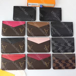 Echte lederen portemonnee Designer Men Women Mini Wallet Hoge kwaliteit creditcardhouder Slim Bank Cardholder Coin Purse met doos Totaal 5 kaartsleuf Groothandel