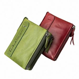 portefeuilles en cuir authentiques pour femmes courte bifold fi de bourse féminine porte-carte porte-sac à main Mey Clip Wallet Women K4st #
