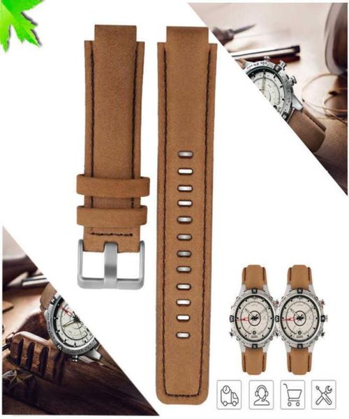 Bracelet de montre en cuir véritable bracelet de montre de remplacement pour Timex Tide T45601 T2n721 T2n720 Etide boussole montres H09155783989