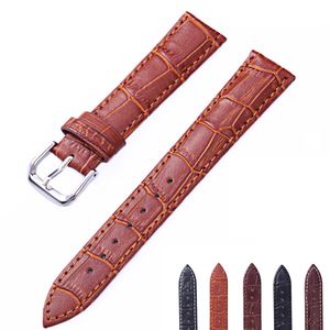 Correas de reloj de cuero genuino patrón de cocodrilo de bambú correa de reloj para hombres y mujeres correas de reloj de pulsera 12mm 13 14mm 15 16mm 17 18mm 19 20mm 22 24mm