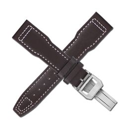 Echte lederen horlogeband voor IWC Pilots Little Prince Male Mark 18 Big Fly Portugal Soft Comfortabele Watchband 20mm polsbandje