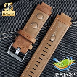 Echt Lederen Horlogebandje voor Timex mannen Tij Kompas T2n721 T2n720 Armband Horloge Band 24 16mm H0915286h2652