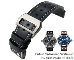 Bracelet de montre en cuir véritable pour montres pilotes IWC Spitfire LE Petit Prince Big Pilot Watch Edition Herit Mark18 Antoine 21 22mm 5564842