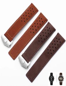 Echte lederen horlogeband voor MEN039S Watch -band met vouwen gesp 20 mm 22 mm Gray Black Brown Cow Leatr Band 22052056547