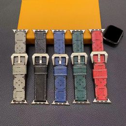 Bracelets de montre en cuir véritable Bracelet de montre Apple 38 mm 40 mm 41 mm 42 mm 44 mm 45 mm 49 mm Bracelets de montre de luxe de haute qualité iWatch 8 7 6 5 4 avec boîte à logo femme homme