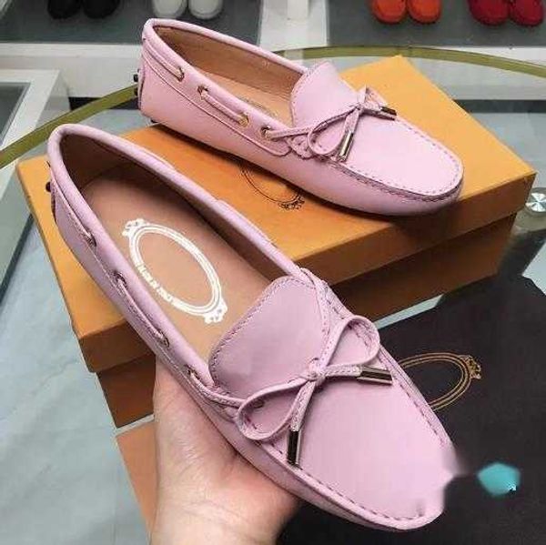 Zapatos de mujer de cuero genuino nuevos zapatos de piel de ciervo cómodos zapatos sin cordones para conducir