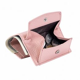 Portefeuilles et sacs à main en cuir véritable pour femmes Fi Petit portefeuille avec mini poche à monnaie Rfid Blocking Purse Designer Portfel Damski Z8Ys #