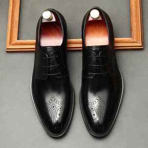 Véritable hommes classiques en cuir oxford chaussures de robe de chaussures