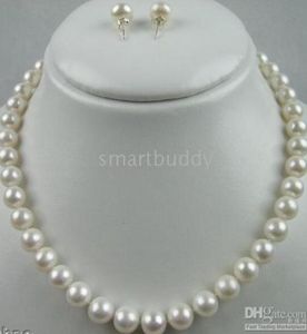 Véritable Natural 18 pouces 8 mm Collier de perle blanc oreille 018688517