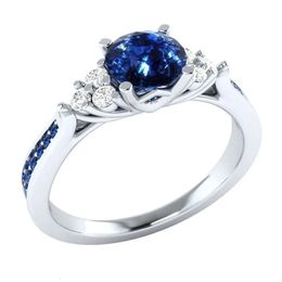 Echte natuurlijke Sri Lanka saffier S925 Sterling zilveren ring geboortesteen verlovingsontwerp ring dames blauwe edelsteen mode ring 240115