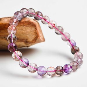 Echt Natuurlijke Super Seven 7 Kleurrijke Armband Rutilated Quartz Crystal Round Beads 7mm 8mm 9mm Dames Mannen Sieraden Mode Aaaaaa