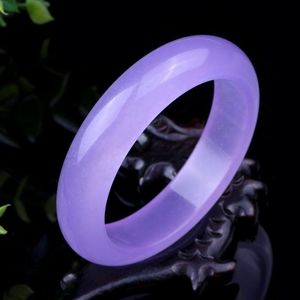 Véritable bracelet en jade violet naturel, breloque de mode, accessoires de bijoux, amulette sculptée à la main, cadeaux pour femmes et hommes Y200810344B