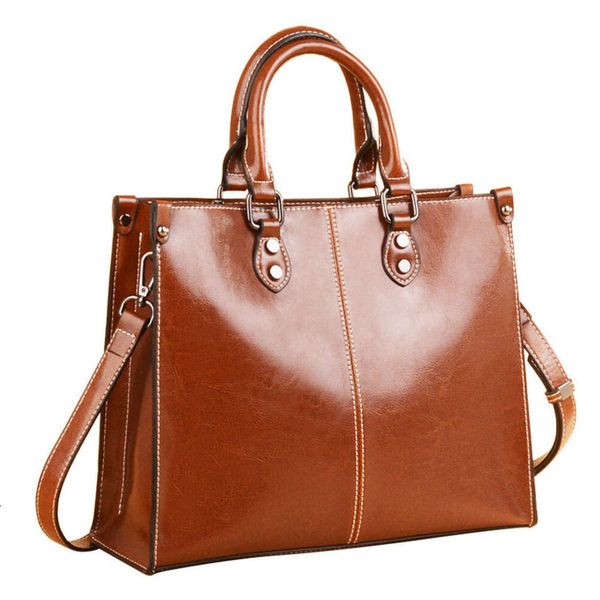 Bolso bandolera de estilo nuevo genuino, bandolera de cuero para mujer, bolso recto