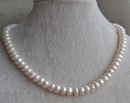 Véritable bijoux perlé17Inches Couleur blanche Collier de perles d'eau douce Real Water95105 mm de grande taille bijoux 547645