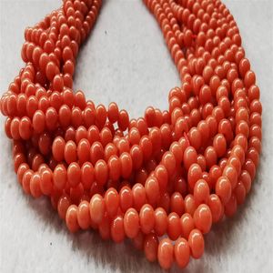 Véritable corail rouge rare, perles rondes lisses, pierre précieuse naturelle, 5-6mm, 16 pouces, 245U