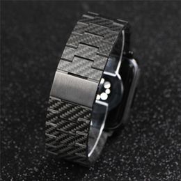 Véritable bracelet en fibre de carbone véritable pour Apple Watch Series 7 6 5 4 3 2 SE Magnet Link Band iWatch 38mm 40mm 42mm 45mm