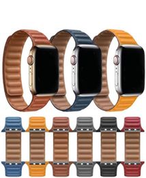 Ремешок из натуральной кожи для часов iWatch Series 3 5 4 SE 6 7, ремешок 44 мм, 40 мм, 41 мм, 45 мм, 42 мм, 38 мм, браслет с магнитной петлей14057746100354