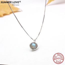 Collier pendentif en argent Sterling Labradorite véritable S925 pour femmes, bijoux fins, pierres précieuses naturelles, bijoux faits à la main, 220214