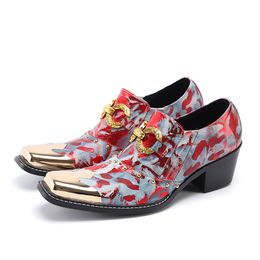 Chaussures authentiques classiques imprimées à la main en cuir oxford pour hommes habiller les talons hauts manture de chaussures zapatos de hombre b s s