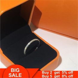 Bague couleur argent véritable Micro pavé AAAAA zircone cubique éternité bagues de fiançailles de mariage pour les femmes bijoux de doigt