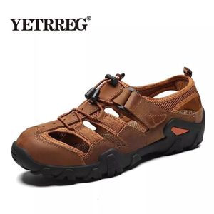 Echte slip Outdoor Leather Casual Sports Summer Anti Shoes Heren Beach Sandalen Grote Maten 38-48 230720 618 100