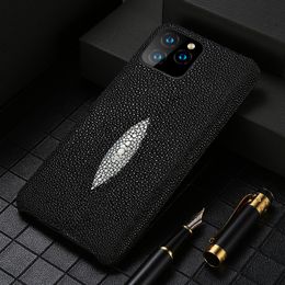 Echte stingray mobiele telefoon gevallen lederen cell case voor iphone 11pro 11 pro max 12 x xR XS 6 6S 7 8 plus 5 5s se cover