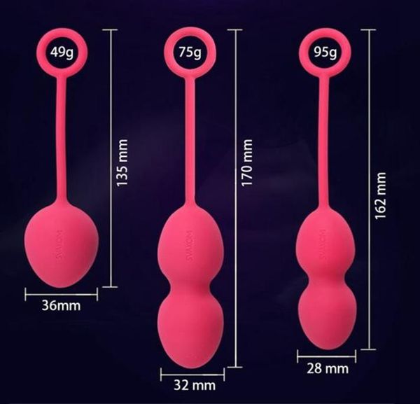 Véritable svakom nova luxe complet silicone ben wa balles 3 en 1 kegel exercice de boules vaginales serrées