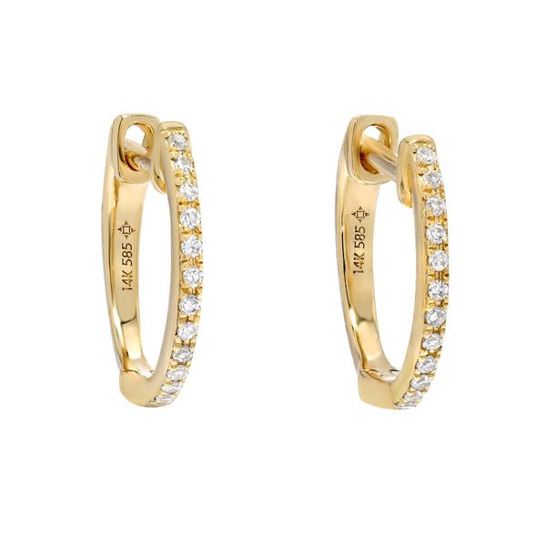 Genuine14K 585 oro amarillo Mini Huggie Test Positive Lab Grown Moissanite pendientes de diamantes para mujeres