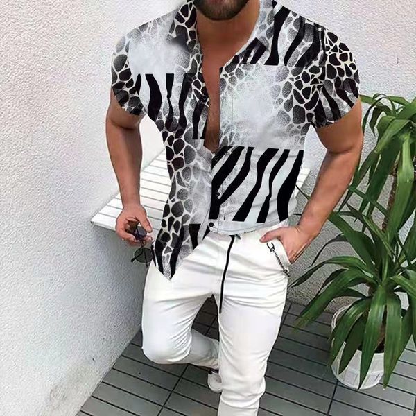 Geo Party chemise mer vacances vêtements sortie été nouveau Style coton à manches courtes petit haut hommes Blouse mâle 3XL hauts