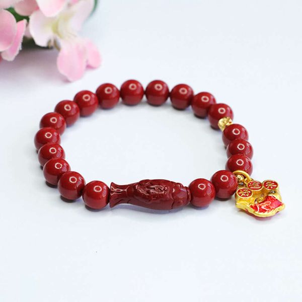 accessoire géomancy xinyu koi rouge violet or sable de sable bracelet de poisson rouge cinabar zs4011505