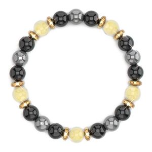 Géomancy Accessory YellowCrystal Tiger Eye Feng Shui Obsidian Men's and Women's Treasure Hematite Mineral Mat Wealth Luck Bracelet