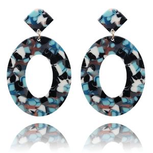 Geometrische acryl Dange mode statement drop oorbellen voor vrouwen vintage hars ovaal kroonluchter bruiloft sieraden cadeau